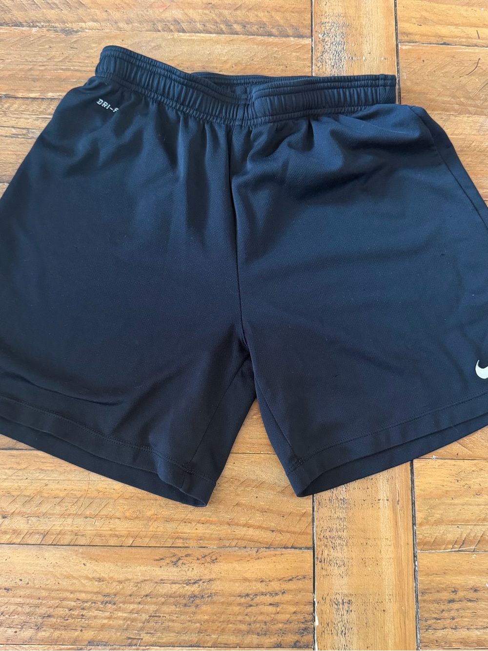 Nike Black Kids Athletic Shorts with White Swoosh